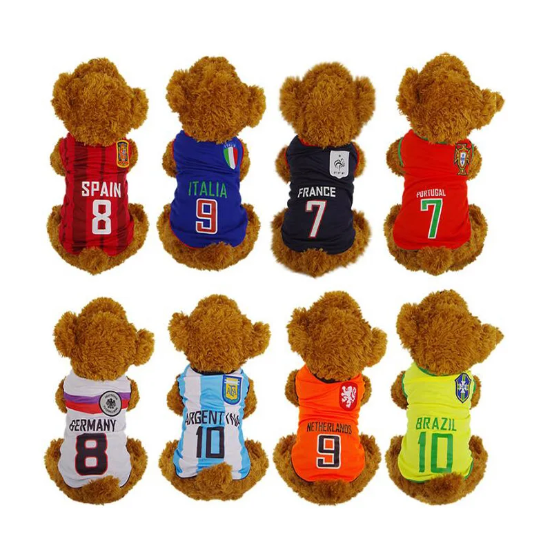 Pet Dog Tshirt Cheap Dog Shirt Clothes Jersey Soccer Vest Puppy Summer Apparel Soft Breathable Suitable For Small Medium Dog