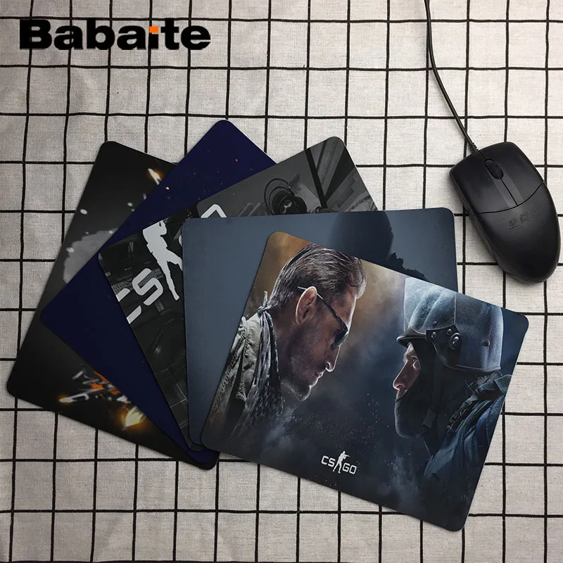 Babaite Нескользящие ПК CS GO черно-белые обои силиконовый коврик для мыши Размер игры