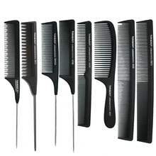 8 шт./лот! Профессиональный салон Расчёски и гребни для волос Резка углерода Волокно гребень Rat хвост антистатический Стайлинг парикмахеры парикмахерские