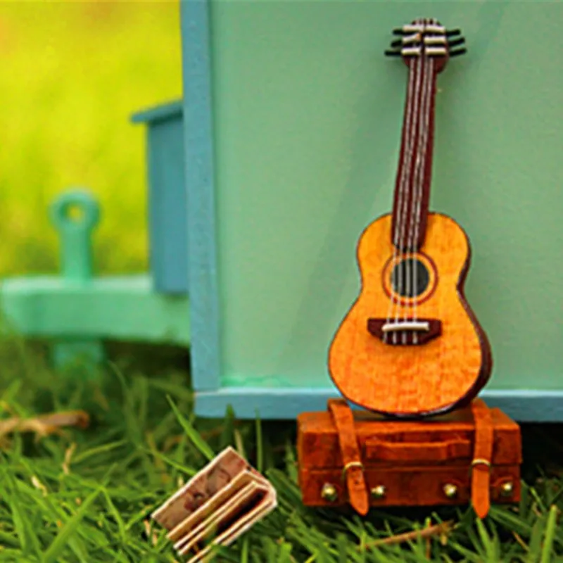 DIY кукольный домик Миниатюрный деревянный собранный с голосовым активированным светильник, музыкальные наборы ручной работы, строительная модель, туристический фургон для девочек