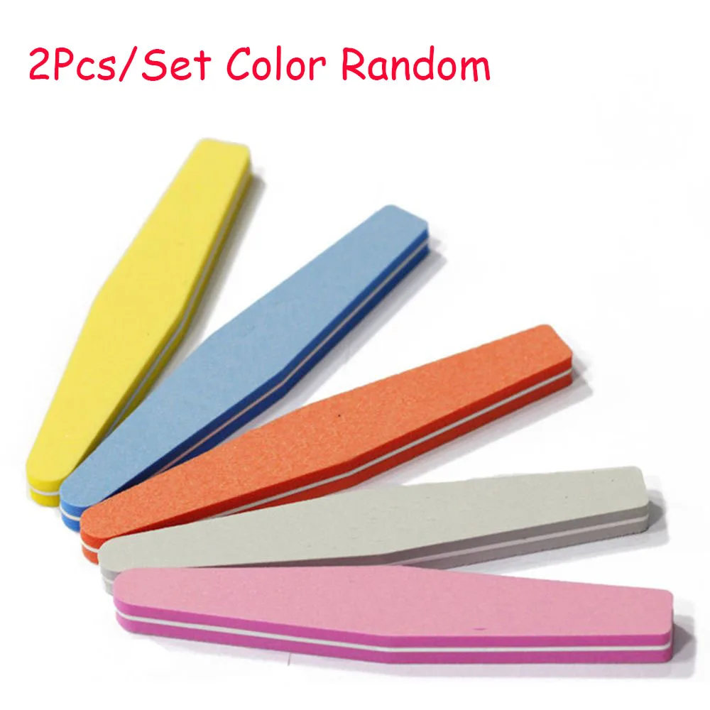 Professional 2 pcs/set Lady Double Side Nail Sanding Files Care Random