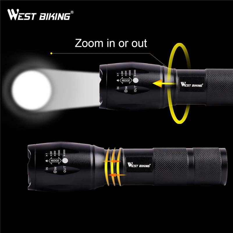 WEST BIKING велосипедный светильник USB Перезаряжаемые фокусировки вспышка