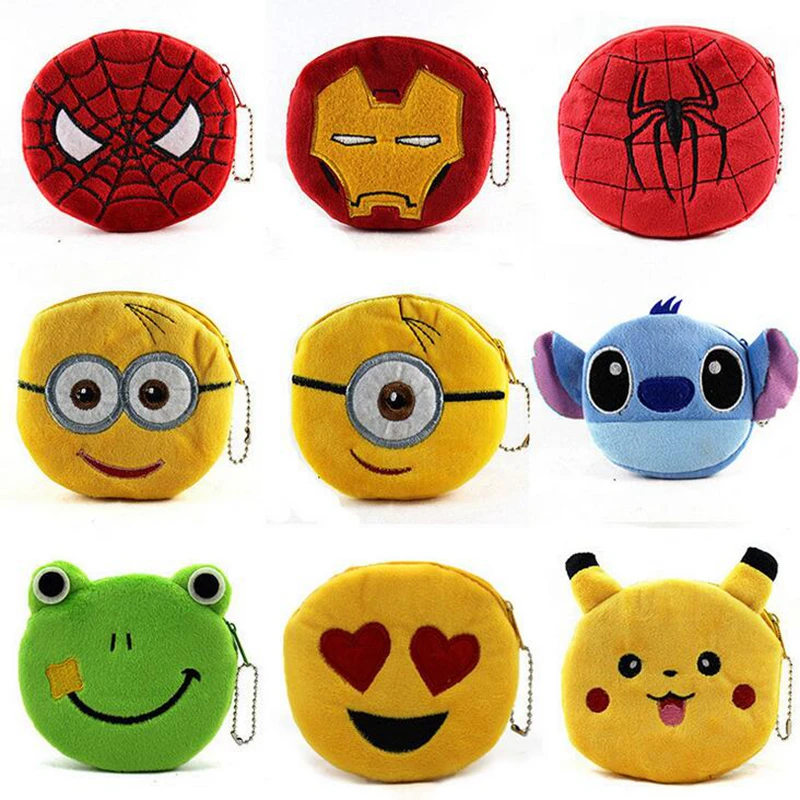  Cute Cartoon Pokemon Go Pikachu Plush Coin Purse Children Zipper Change Purse Wallet Hello Kitty Minions Pouch Bag For Kids Gift 