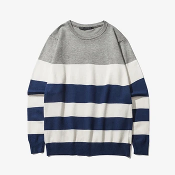 

Sweaters Men Pullover New Autumn Fashion Brand Casual Sweater O-Neck Striped Slim Fit Knitting Mens Sweaters And Pullovers Men