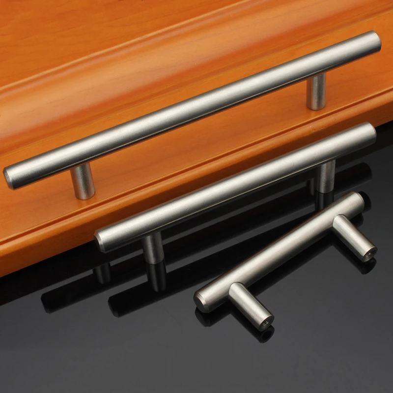 

4" ~ 24'' Stainless Steel Handles Diameter 10mm Kitchen Door Cabinet T Bar Straight Handle Pull Knobs Furniture Hardware