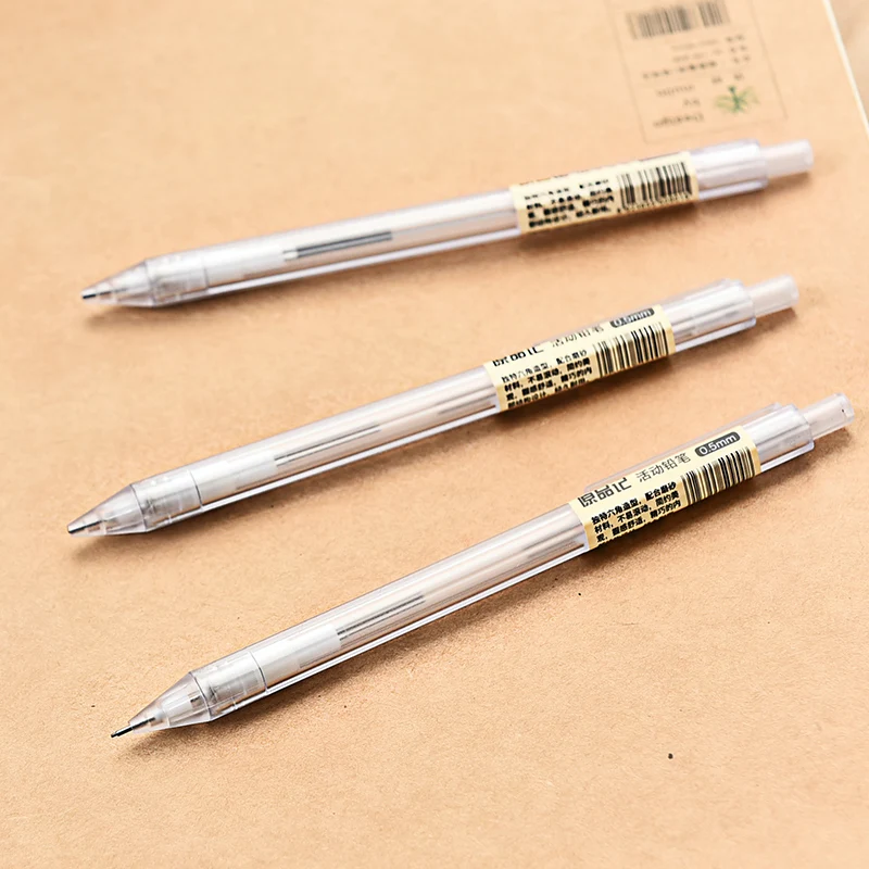 

10 pcs/lot NNRTS Creative brief automatic pencil grind arenaceous transparent hexagonal pencil 0.5mm 0.7mm learning stationery