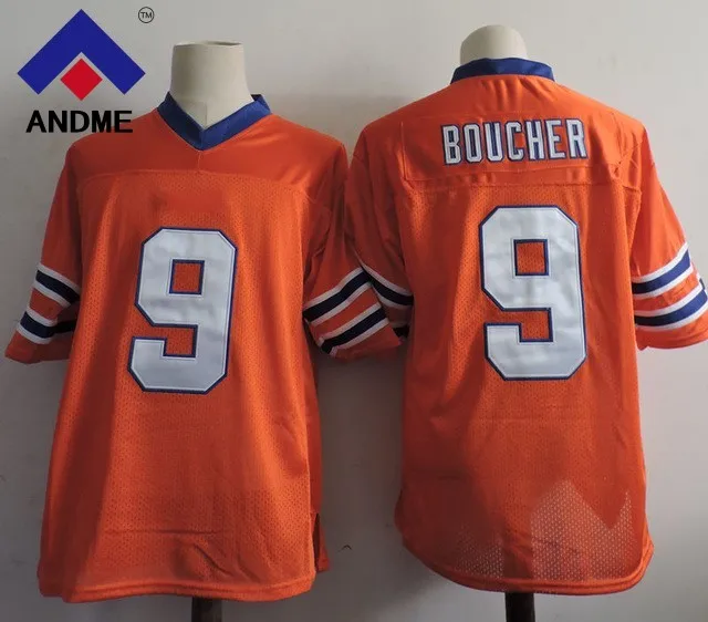 Bobby Boucher #9 The Waterboy Football Jersey Adam Sandler Orange All stitched