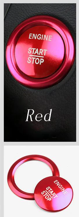 Стайлинга автомобилей двигатели для автомобиля START STOP выключения пуговицы покрытие стикер для отделки Mercedes Benz C Class W205 GLC X253 салонные аксессуары - Название цвета: Red