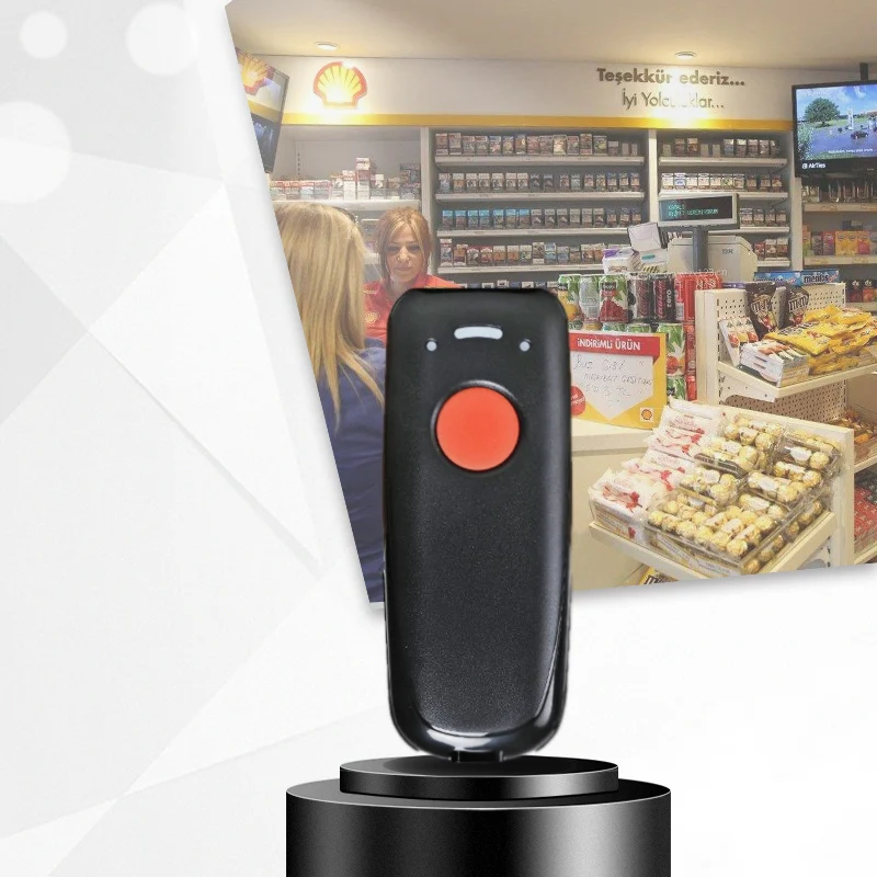 

Newly Pocket Wireless Bluetooth Barcode Scanner Laser Portable Reader Red Light CCD Bar Code Scanner for IOS Android Windows