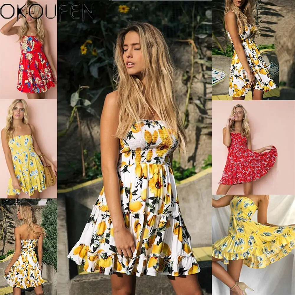 

Womens Floral Boob Tube Strapless Stretch Long Bodycon Ladies Midi Dress