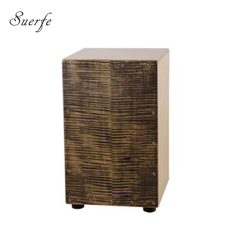 SUERTE Adult Cajon Drum Flame Maple Plywood 310*300*480mm Drums Percussion Instrumentos Musicais Profissionais Original Color SUERTE Adult Cajon Drum Flame Maple Plywood 310*300*480mm Drums Percussion Instrumentos Musicais Profissionais Original Color