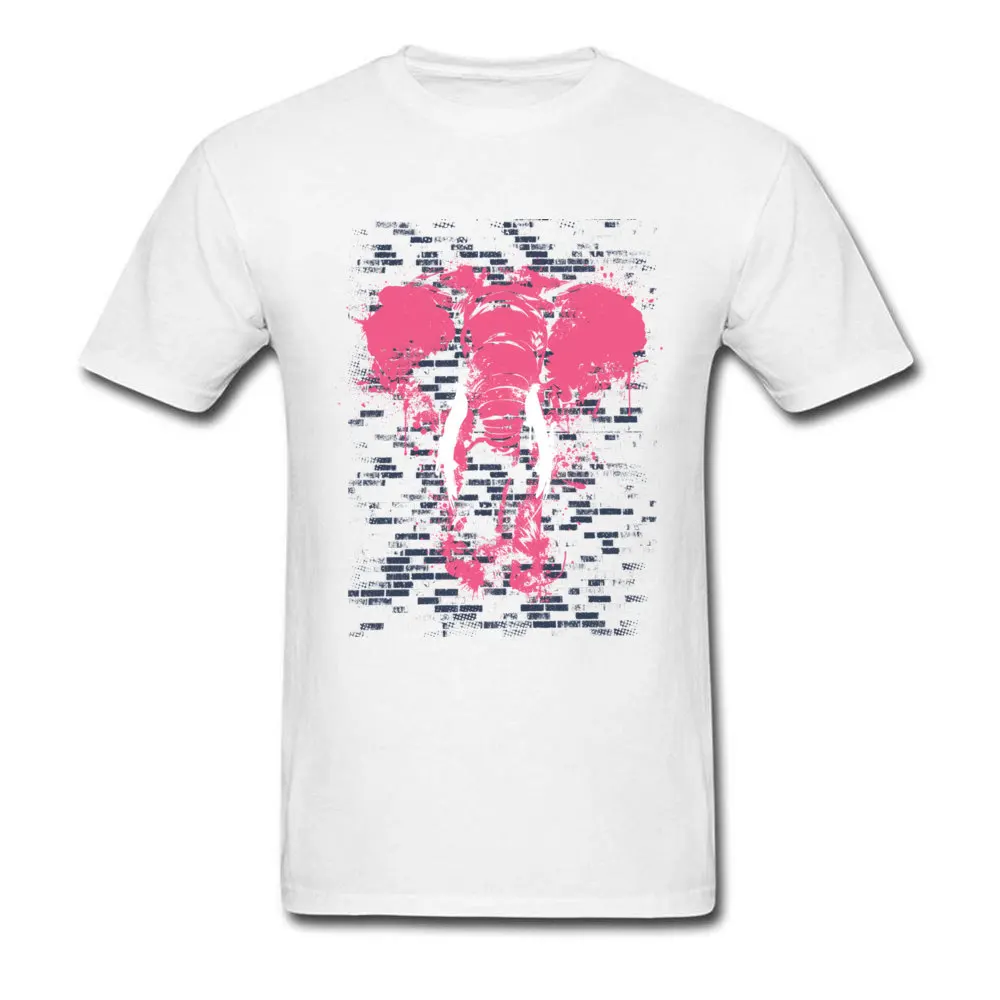 Custom The Pink Elephant Men T-shirts 2018 New April FOOL DAY Short Sleeve Crew Neck 100% Cotton Tops Shirt Normal Tee Shirt The Pink Elephant white