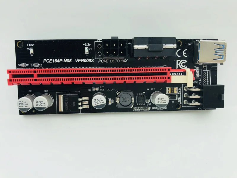 60CM VER009S PCI-E Riser Card 009S PCI Express 1X 16X 4Pin 6Pin SATA Molex Power USB 3.0 Cable for ETH EOS Bitcoin Miner Mining