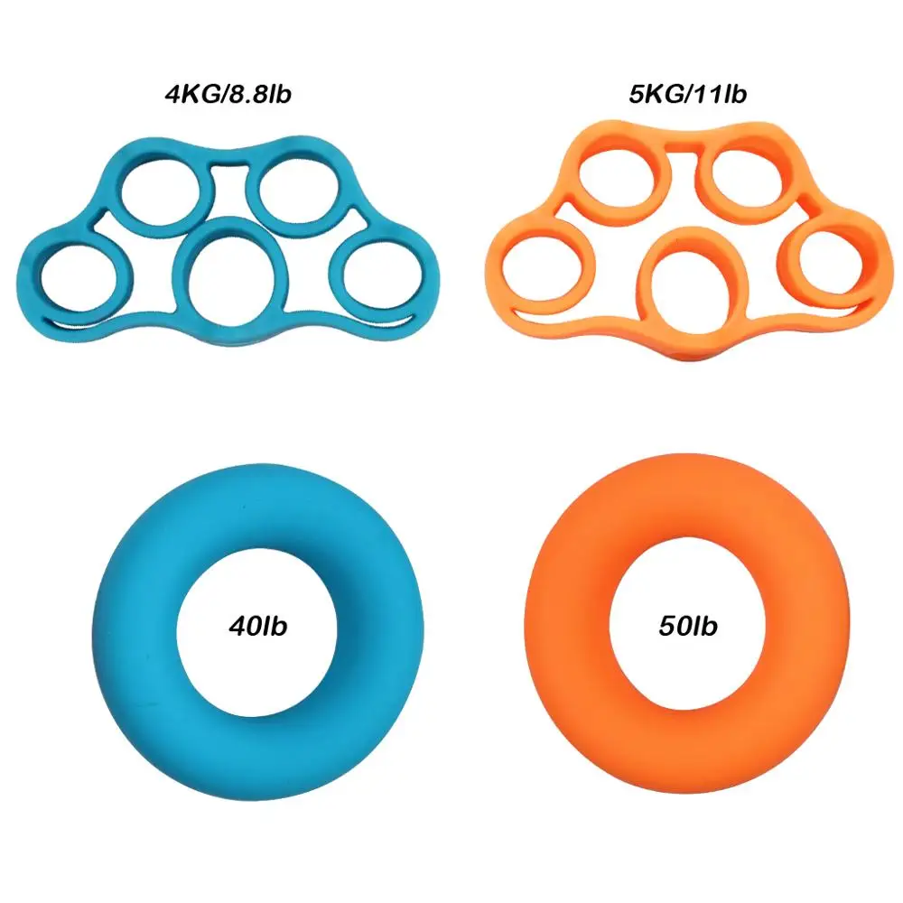 Hand Grip Strengthener Workout Kit 4 Pcs Finger Stretchers Grip Rings 2 Resistance Levels For Muscle Strengther Dexterity Improvment Functional Recovery Training Stress Relief And More (2)