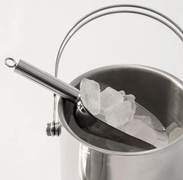 New Ice Scoop Stainless Steel Ice Cube Shovel Bar Tools Bucket