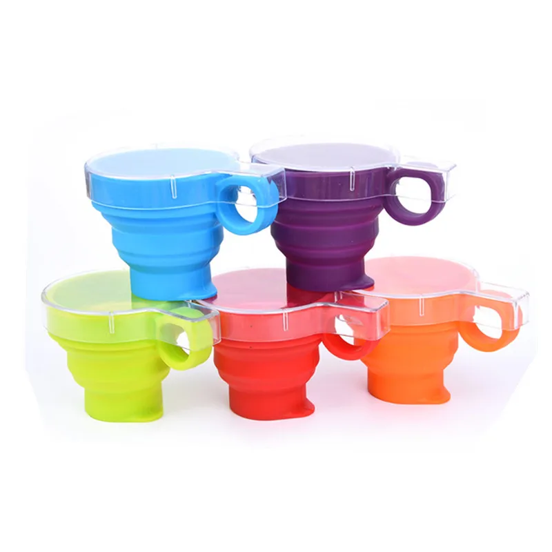 4Pcs/lot Portable Outdoor Travel Silicone Retractable Folding Water