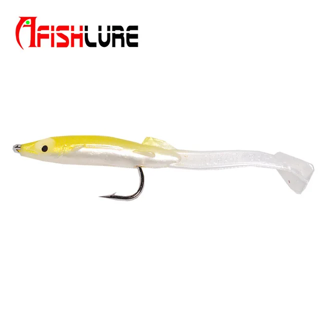 Afishlure, 6 шт./лот, рыбацкая Мягкая приманка, 8,5 см, 2,3 г, мягкий морской угорь, высокое качество, ложная приманка, весло, хвост, песок, угорь, рыболовные снасти, Pesca - Цвет: color 3