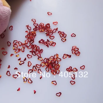 

GD16-2 Free Shipping Wholesale 100g/bag Red Heart Glitter Nail art Glitter Pieces Nail art decoration