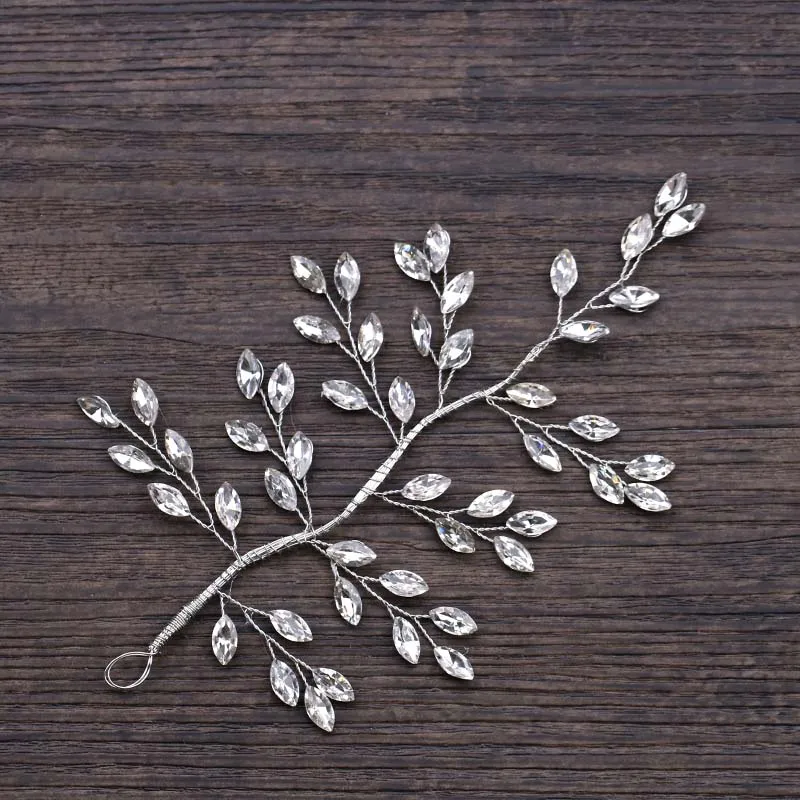 

Women Fashion Silver Crystal Tree Branch Shaped Headband Bridal Headpiece Bride Bridesmaid Wedding Headdress Hair Accessories JL