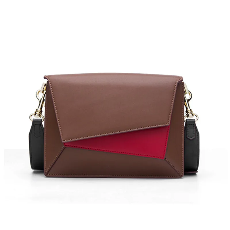 

2019 New arrival Contrast Color Accordion style Genuine leather Women's handbag Shoulder bag Crossbody flap bag