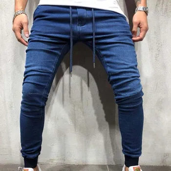 

Solid Skinny Jeans Men Fashion Streetwear Jeans Hip Hop Slim Fit Pencils Denim Pants Male Stretchy Jeans Plus Size 3XL
