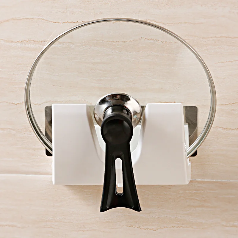 

Kitchen home tools wall mounted organizer pot lid rack cutting board block no trace holder with suction