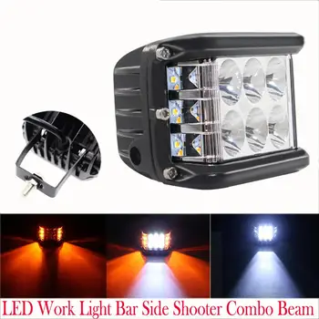 

4" 45W 9-32V LED Work Light Bar Side Shooter Combo Beam White+Yellow Driving Offroad 4300K 6000K Atv Ute Suv 4WD Boat Pickup