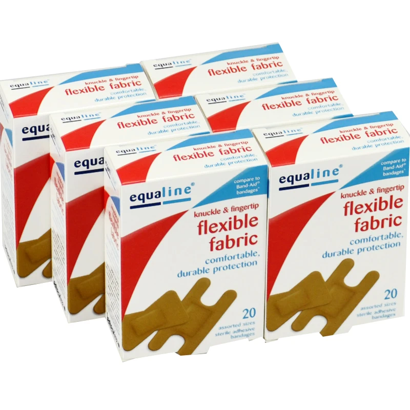 

Free Shipping 60 Pcs/3Boxes Assorted Knuckle & Fingertip Flexible Adhesive Bandages First aid Band aid Durable Protection