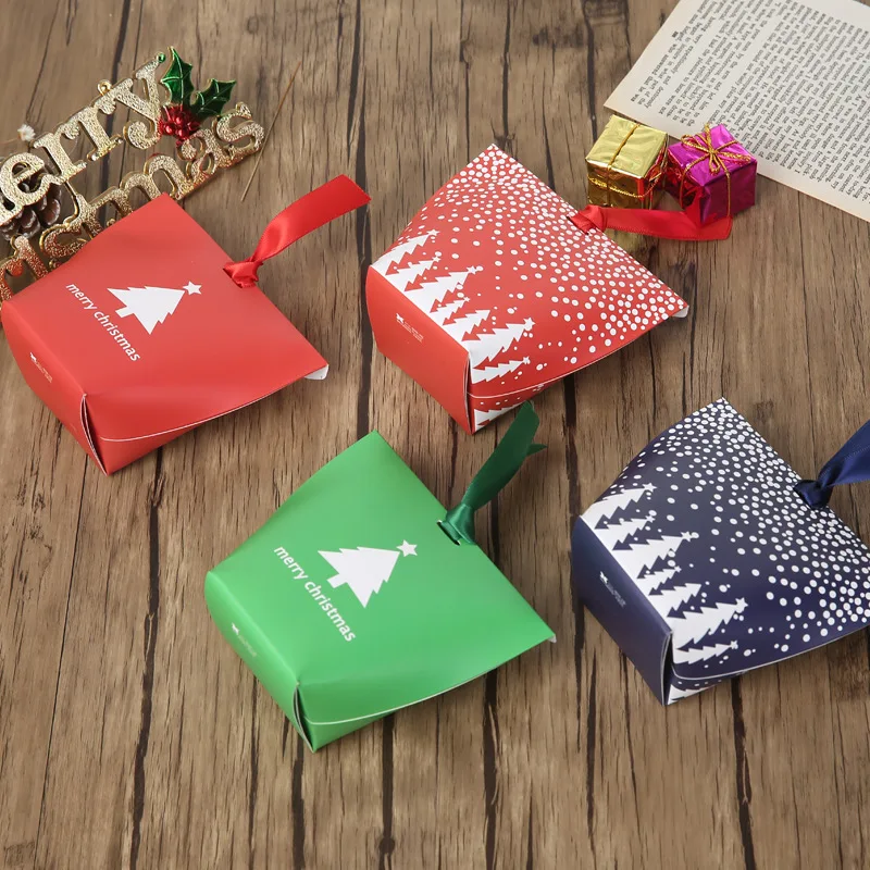 Мини 12 шт рождественские конфеты бумажная коробка с лентой маленький подарок упаковка использования