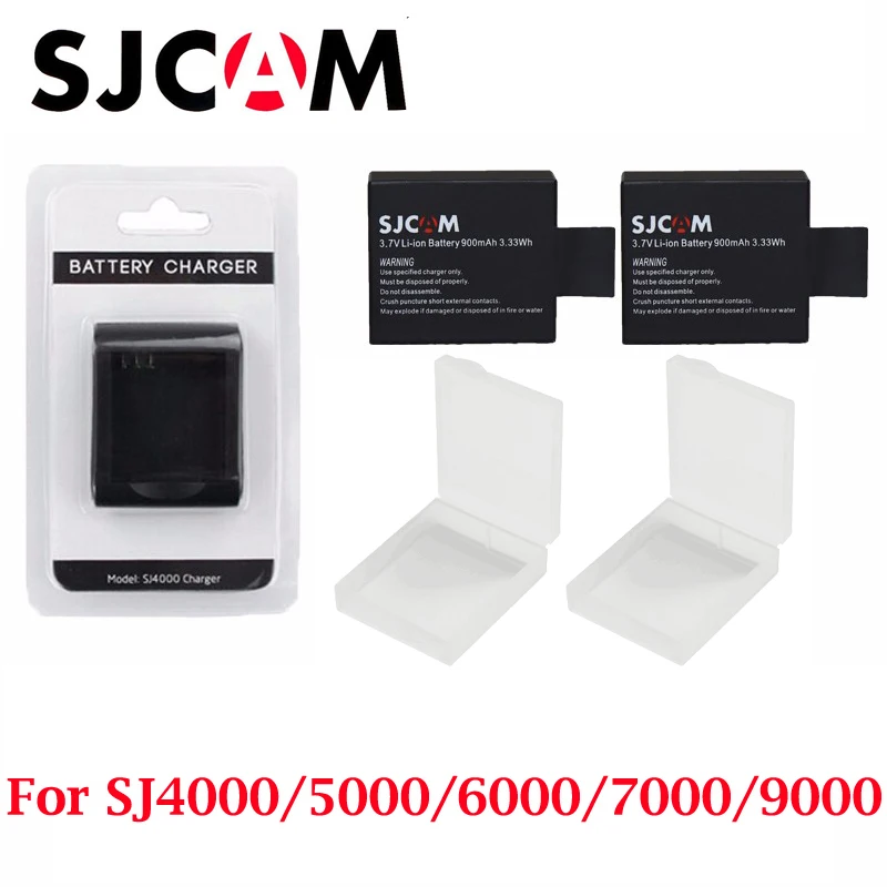 2 шт 3,7 V 900mAh литий-ионный аккумулятор+ USB кабель настольное зарядное устройство для зарядки SJCAM SJ4000 SJ5000 SJ6000 экшн Спортивная камера DVR