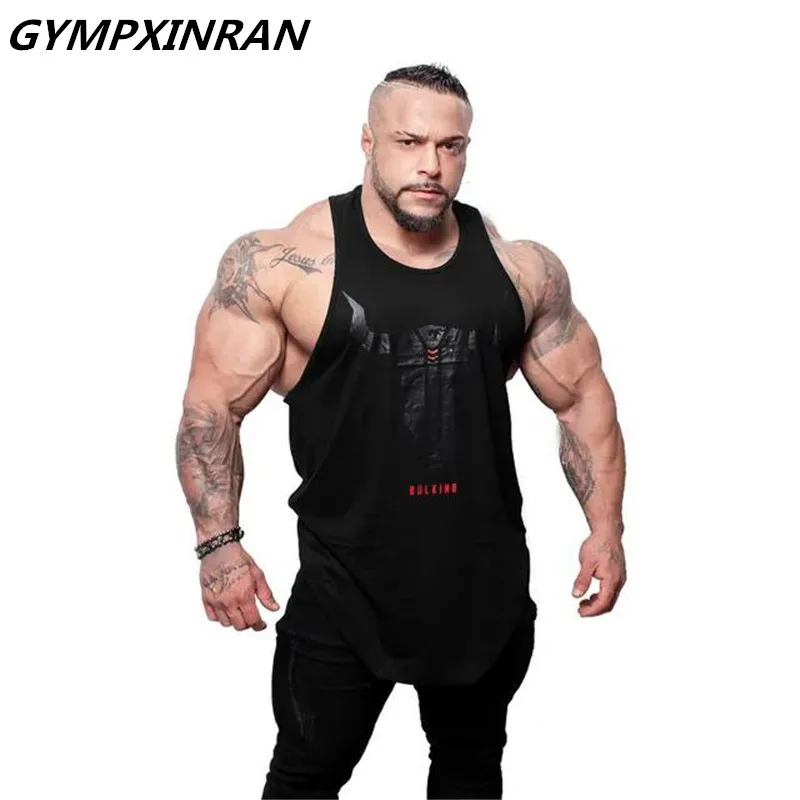 Мужская футболка GYMPXINRAN без рукавов для бодибилдинга на лето тренажерных залов
