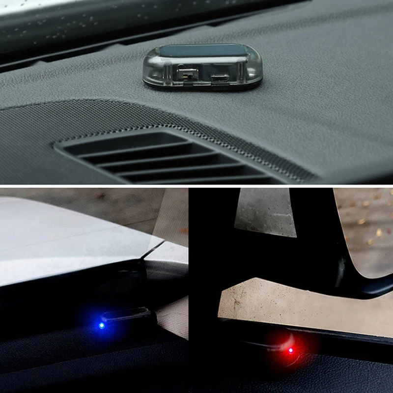 

1PCS Universal Automotive LED Solar Car Alarm Light for Ford Focus Fusion Escort Kuga Ecosport Fiesta Falcon EDGE/Explorer