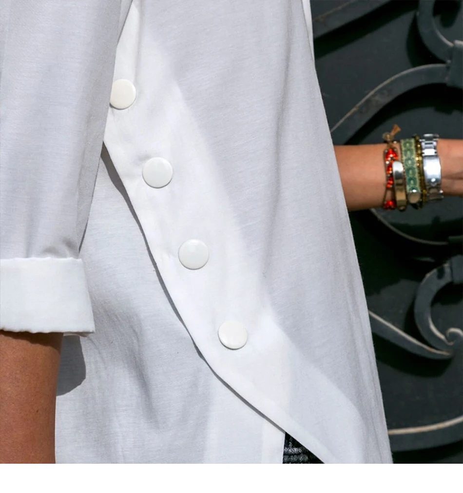 Нерегулярные с длинными рукавами на пуговицах Шифоновая блузка Для женщин Женское пальто с твердым отложным воротником Туника рубашки осенние женские блузки размера плюс Топы 5XL
