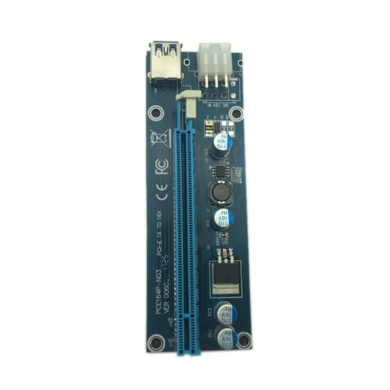 Usb 3,0 Mini Pci-E для PCIe PCI Express 1X к 16X Extender Riser Card адаптер Sata 6Pin 60 см мощность кабель для Bitcoin Майнинг Биткойн