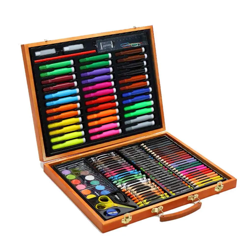 Caixas de Pintura Papelaria das Crianças Desenho Canetas Definir Crianças Presentes Aquarela Caneta Conjunto Pintura Aprendizagem Kit 150 Pçs Mod. 108476 2 Brinquedos p/ desenhar