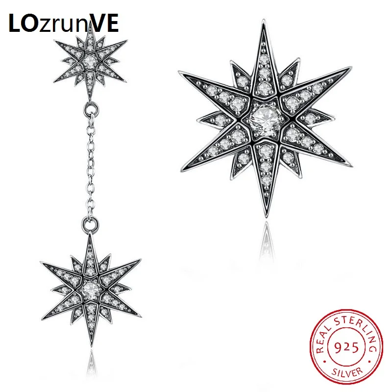Lozrunve оригинальный 2018 ювелирный бренд стерлингового серебра 925 CZ Shining Star Снежинка