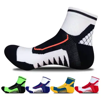 

5pairs Men's Sport Socks Pressure Climbing Running Football Ankle Socks Cotton Cycling Bowling Camping Hiking Sock 5 Colors