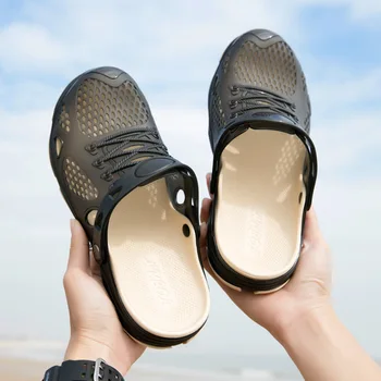 

2019 New Jelly Shoes Men Beach Sandals Hollow Slippers Men Flip Light Sandalias Outdoor Summer Shoes Sandals