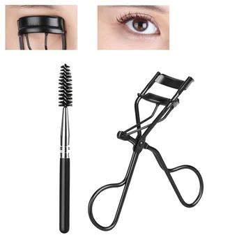 

2 Pcs Eyelash Curler Brush Set Professional 2-In-1 Safety Eye Lash Curler Eyeshadow Brush Set Cosmetology Tool