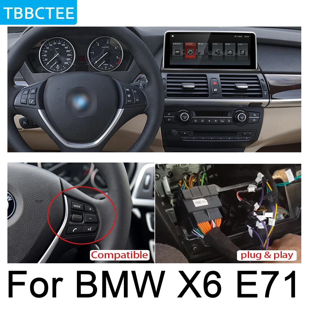 For BMW X6 E71 2011~2013 CIC Car Radio GPS Android multimedia Player Navigation AUX Stereo HD touch screen original style