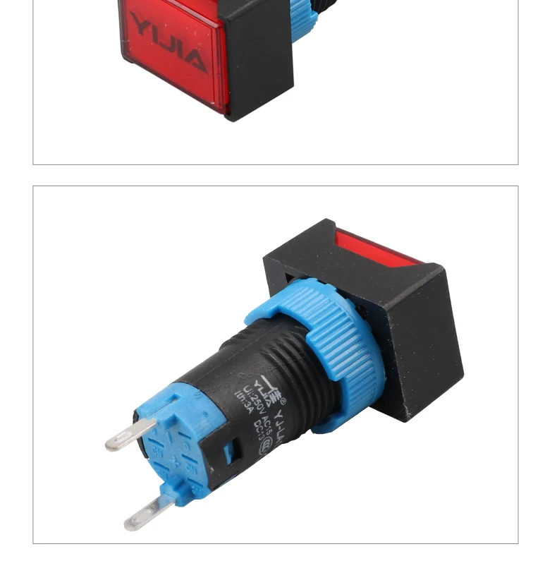 12 мм Световой индикатор прямоугольная сигнальная лампа 2 контакта LA12-D/J 6 V 12 V 24 V 110 V 220 V красный желтый зеленый синий белый светодиодный светильник