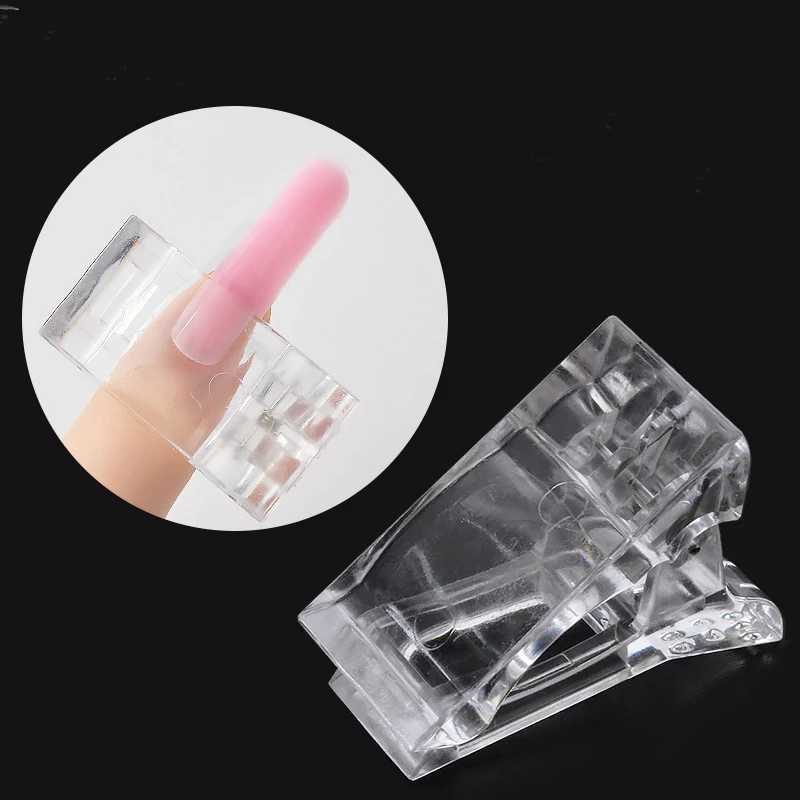 

Transparent Crystal nail clamp Crystal glue clip DIY fake nails holder Crystal extension glue clip MZ071