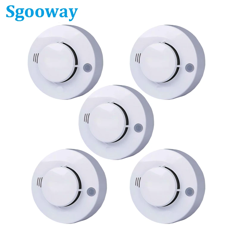 Buy 5 pieces CE Photoelectric Smoke Detector Sensor Sgooway Wired Smoke