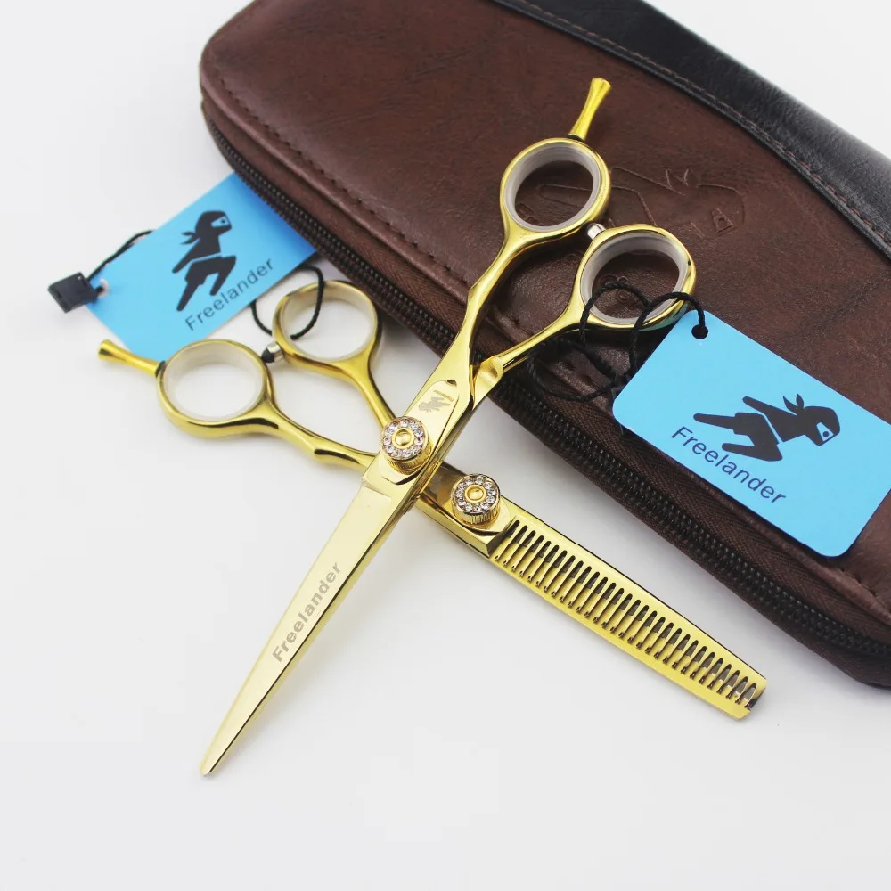 

6inch Gold Color Hairdressing Cutting Thinning Scissor Barber Tool Clipper Shear Barber Supply Scissor for Hair