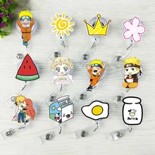 1 Piece Cartoon Retractable Pull Badge Holder Reel ID Key Lanyard Name Tag Card Badge Holder Reels For KIDS Office Supplies