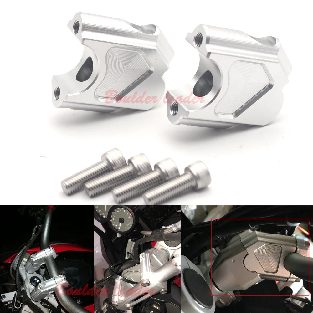 Mayitr 2PCS CNC Machining Handlebar Risers Bar Clamp Extend Adapter