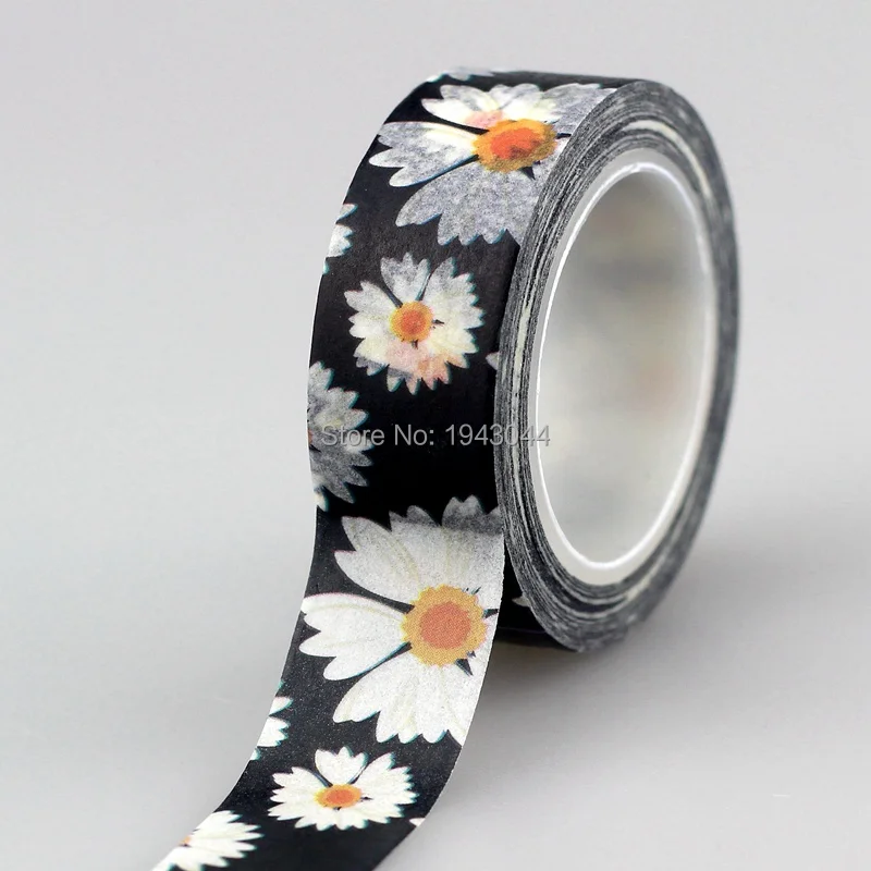 

1X Daisy Flower Japanese Washi Tape Paper 15mm*10m Kawaii DIY Scrapbooking Tools Masking Tape Photo Album Diy Decorative Tapes