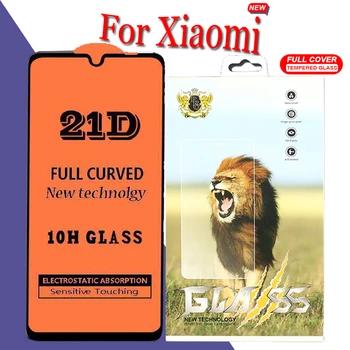 

100pcs 21D Full Coverage Printing Tempered Glass For Xiaomi Mi 9 8 SE A2 Lite POCO F1 CC9 9T 9X Screen Protector With Package