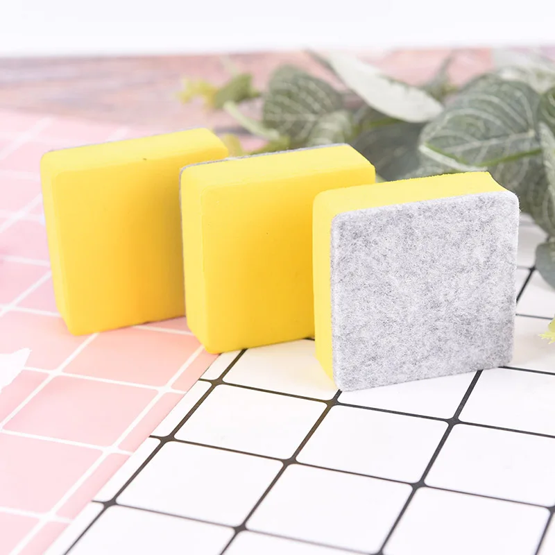 Yellow Blackboard Whiteboard Cleaner Dry Marker Pen Foam Eraser Chalk Brushs 2 Pcsin Whiteboard
