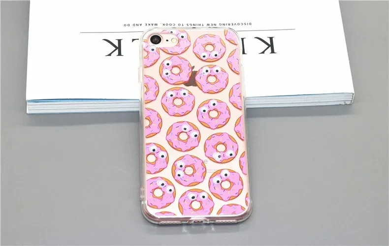 Luxury Soft 3D Cute Cartoon Eyes Move Mouse Cat French fries banana Popcorn Phone Case For iphone 7 6 6s Plus SE 5S Cover Back (22)